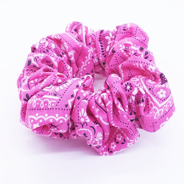 Women's Pink Bandana Scrunchie
