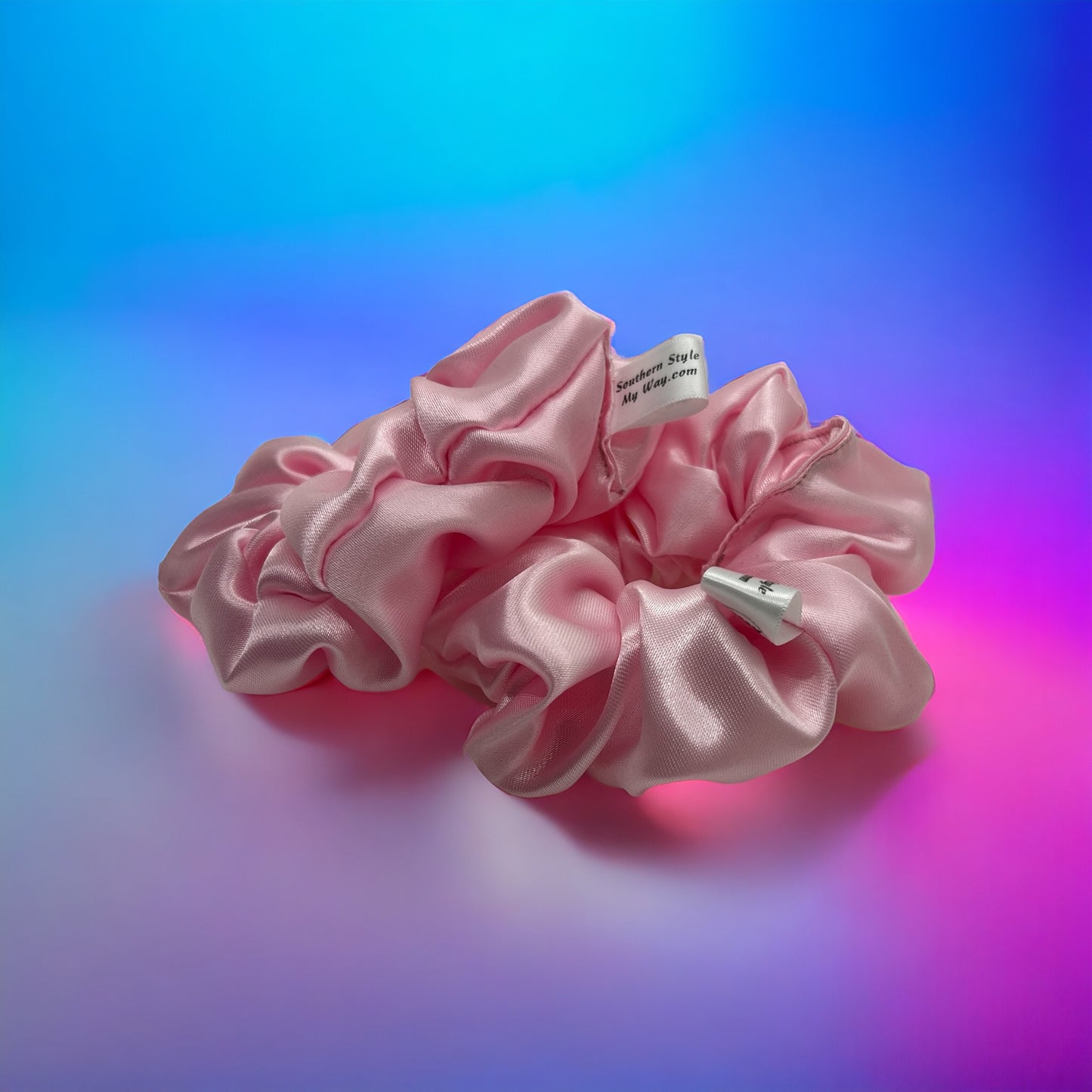 Pink Satin Scrunchie