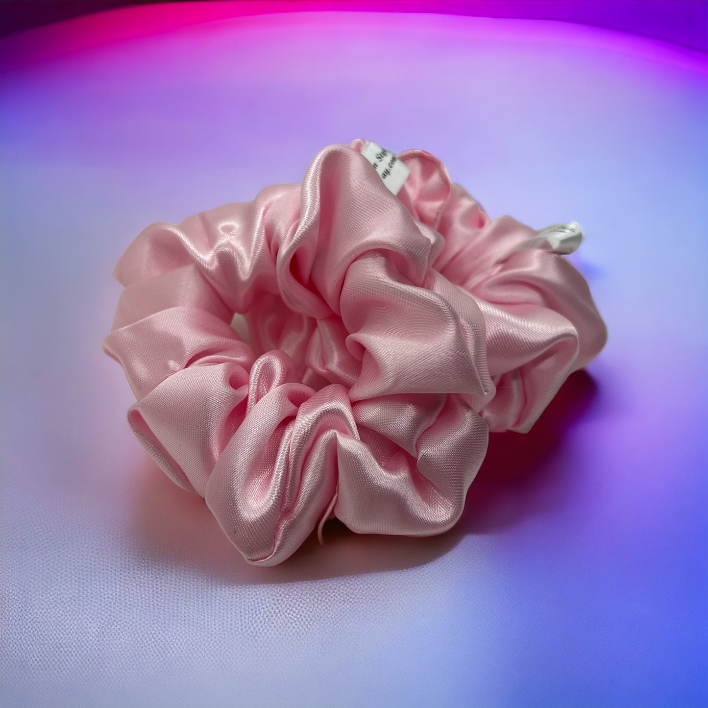 Pink Satin Scrunchie