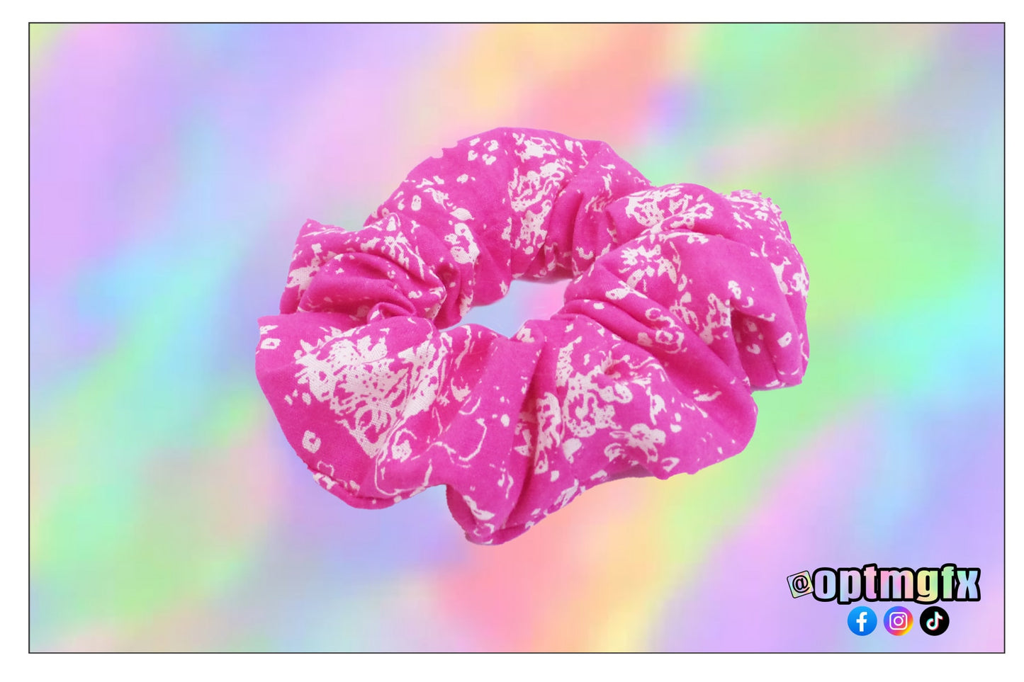 Pink Floral Scrunchie