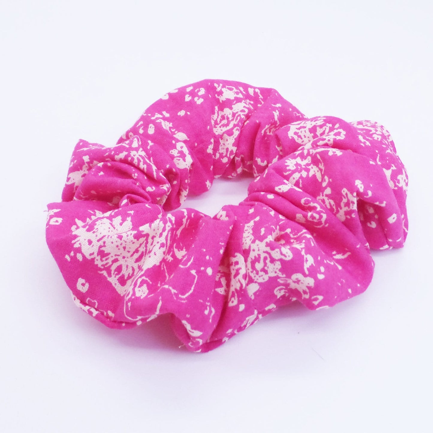 Pink Floral Scrunchie