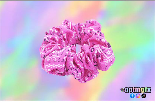 Women's Pink Bandana Scrunchie
